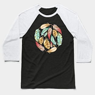 Feathers Design Baseball T-Shirt